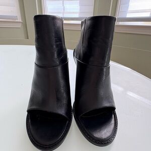 Tibi Black Open-Toe Heeled Boots